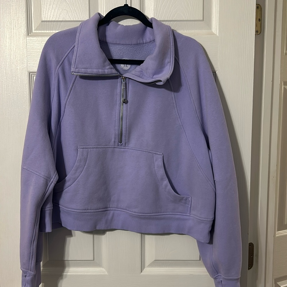 Lululemon scuba crop half zip lavender xl/xxl